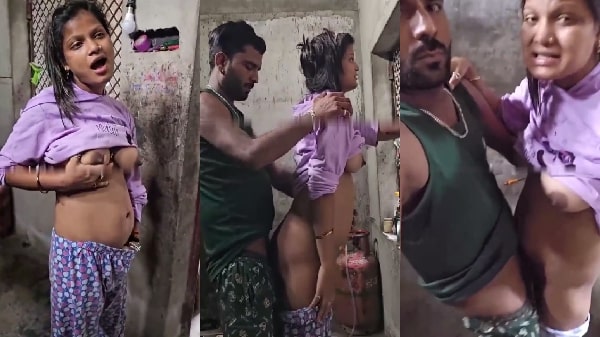 gaon ki ladki khade khade chudi padosi k sath