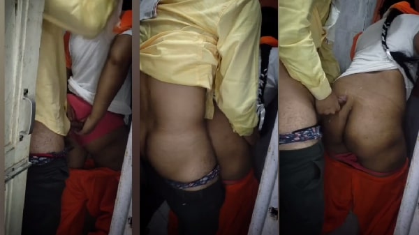 padosan college girl ko khade khade choda or uski gaand k upar jhada maal